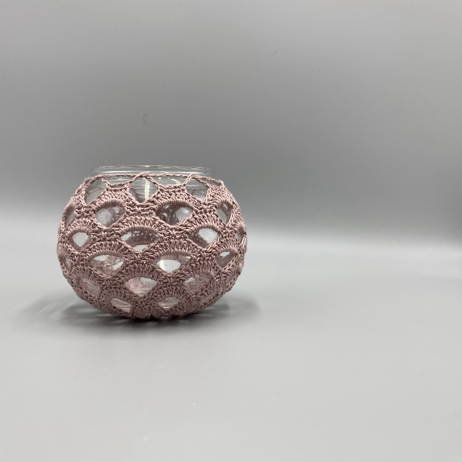 Harpa Glass Candle Holder - Dusky Pink