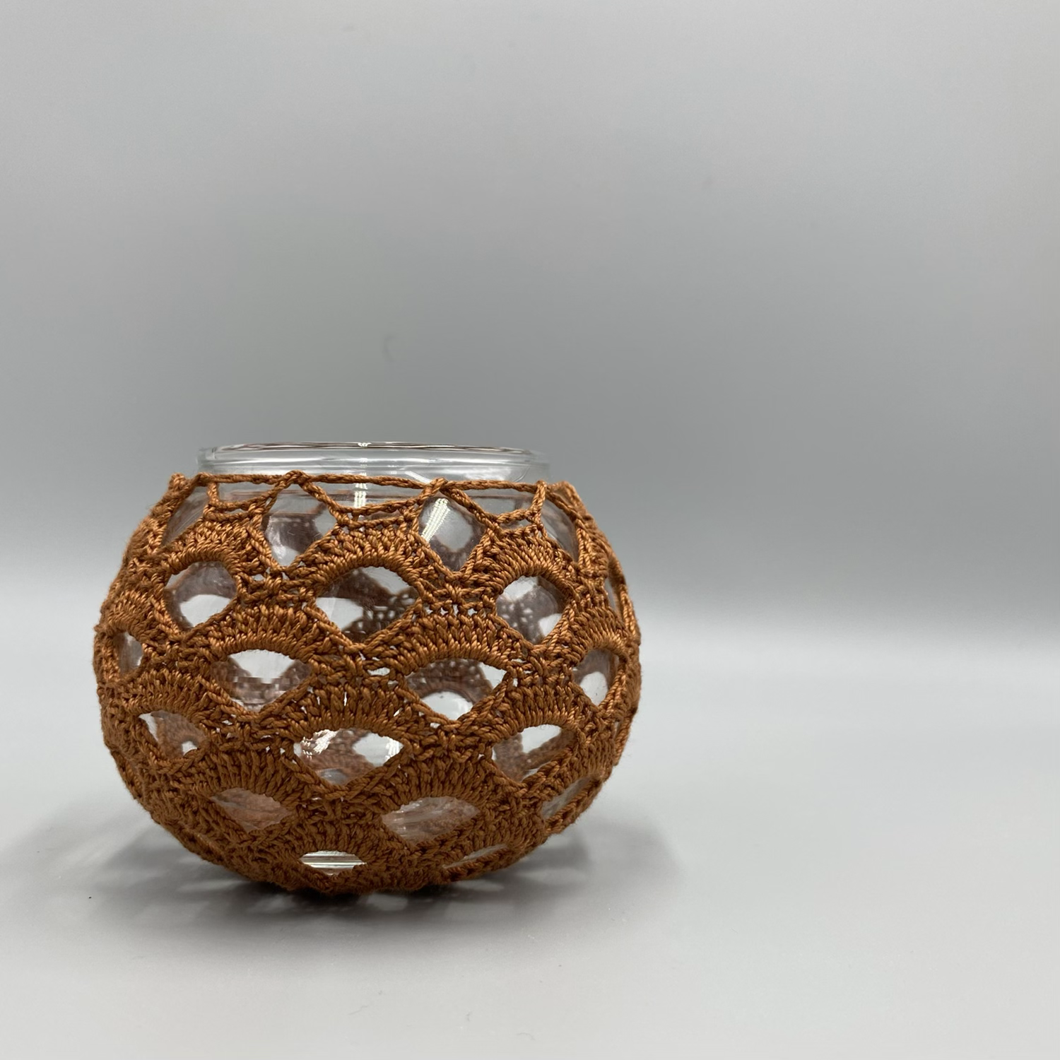 Harpa Glass Candle Holder - Rust/Bronze