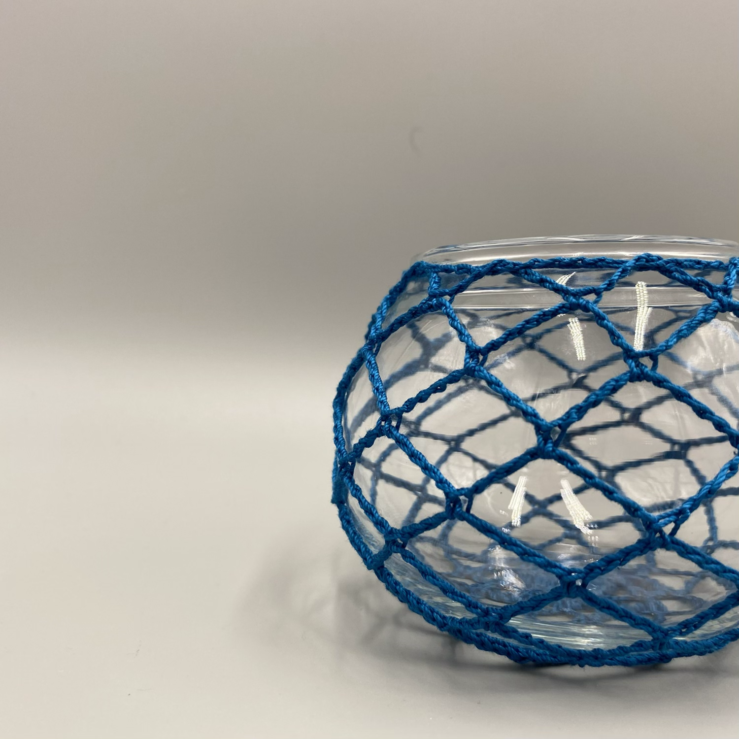 Sigla Glass Candle Holder - Navy