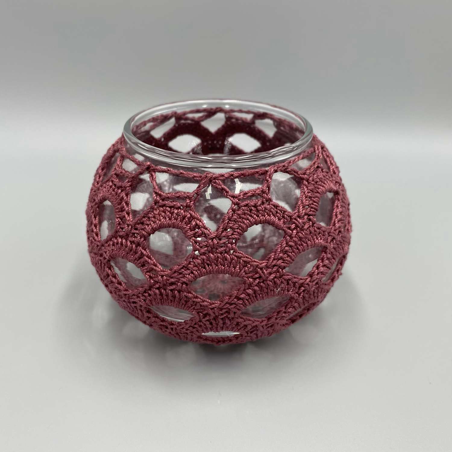 Harpa Glass Candle Holder - Grape