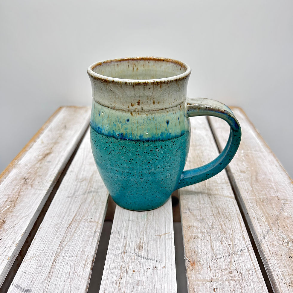 Mug Set in cloud and weathered turquoise