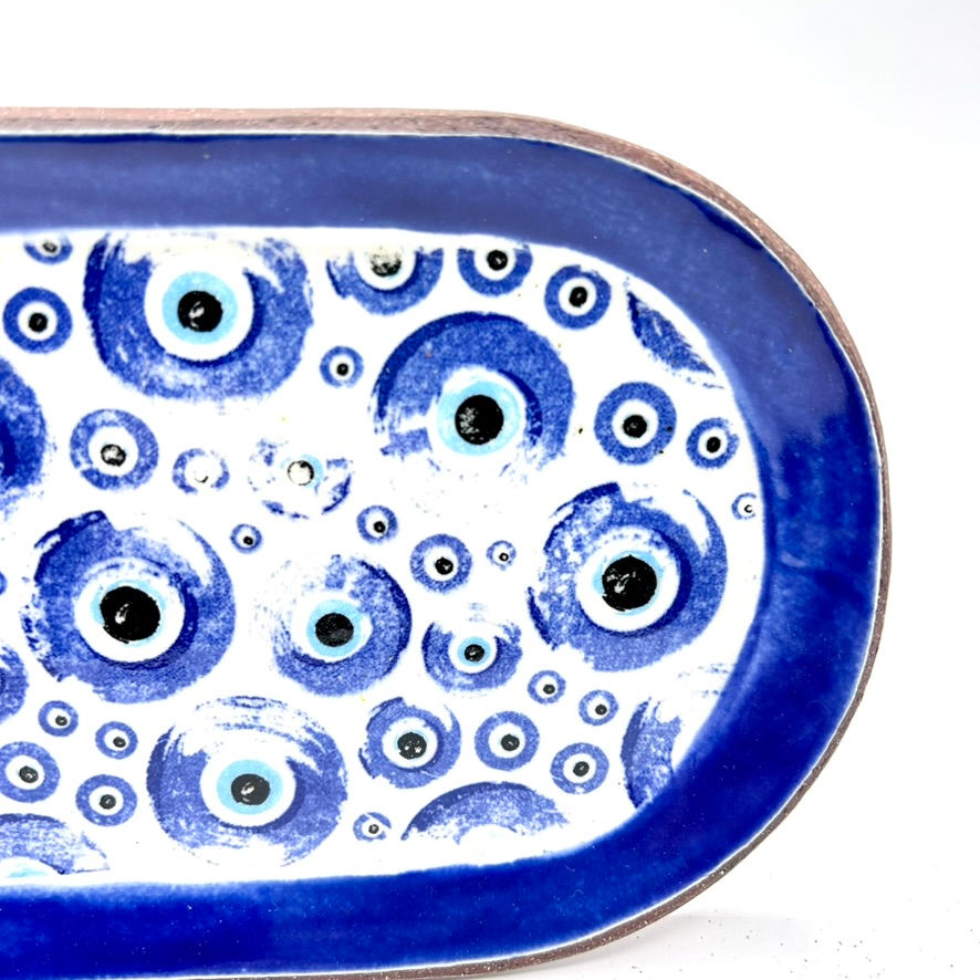 Thumbnail: Oval Platter - straight side in greek evil eye