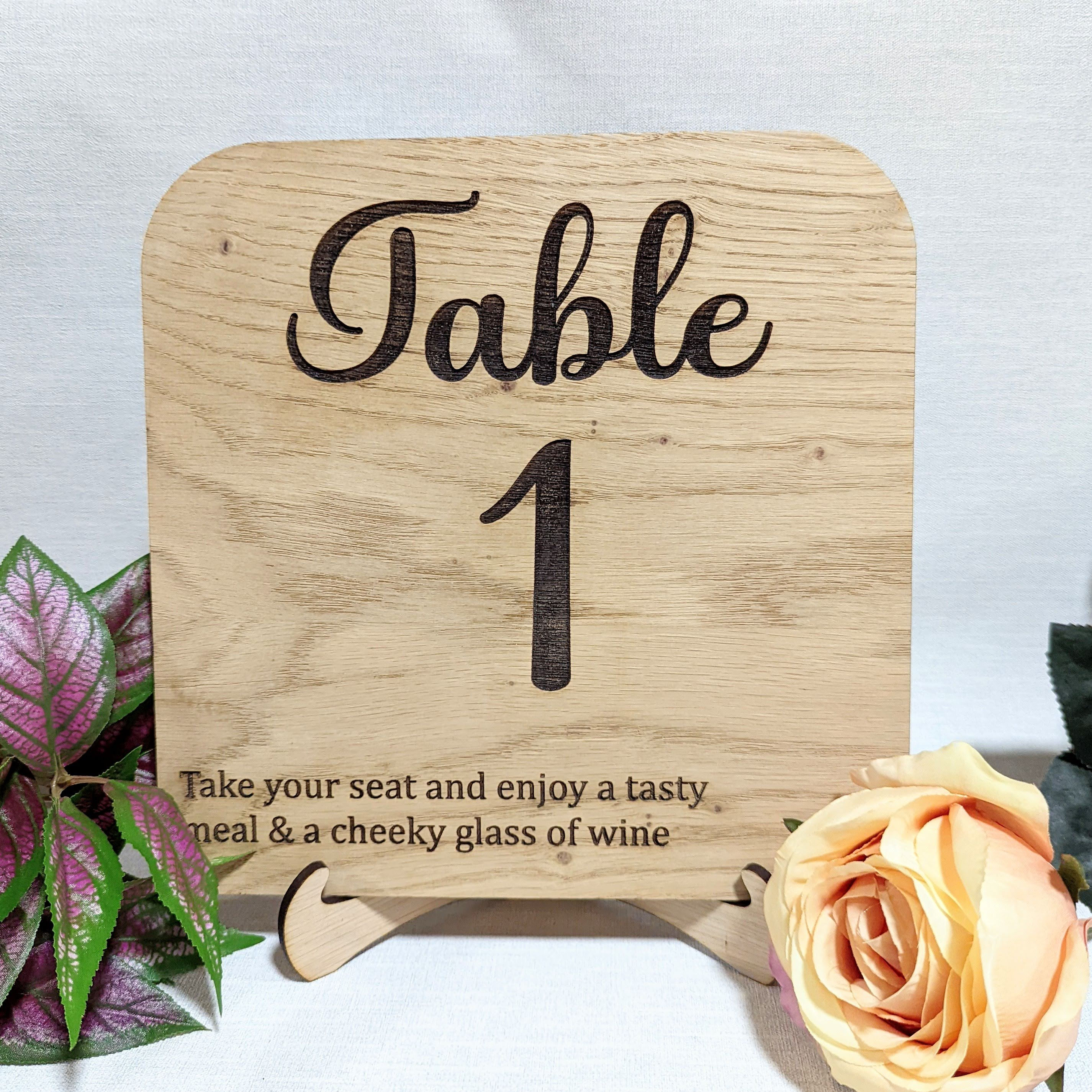 rustic wooden wedding table numbers