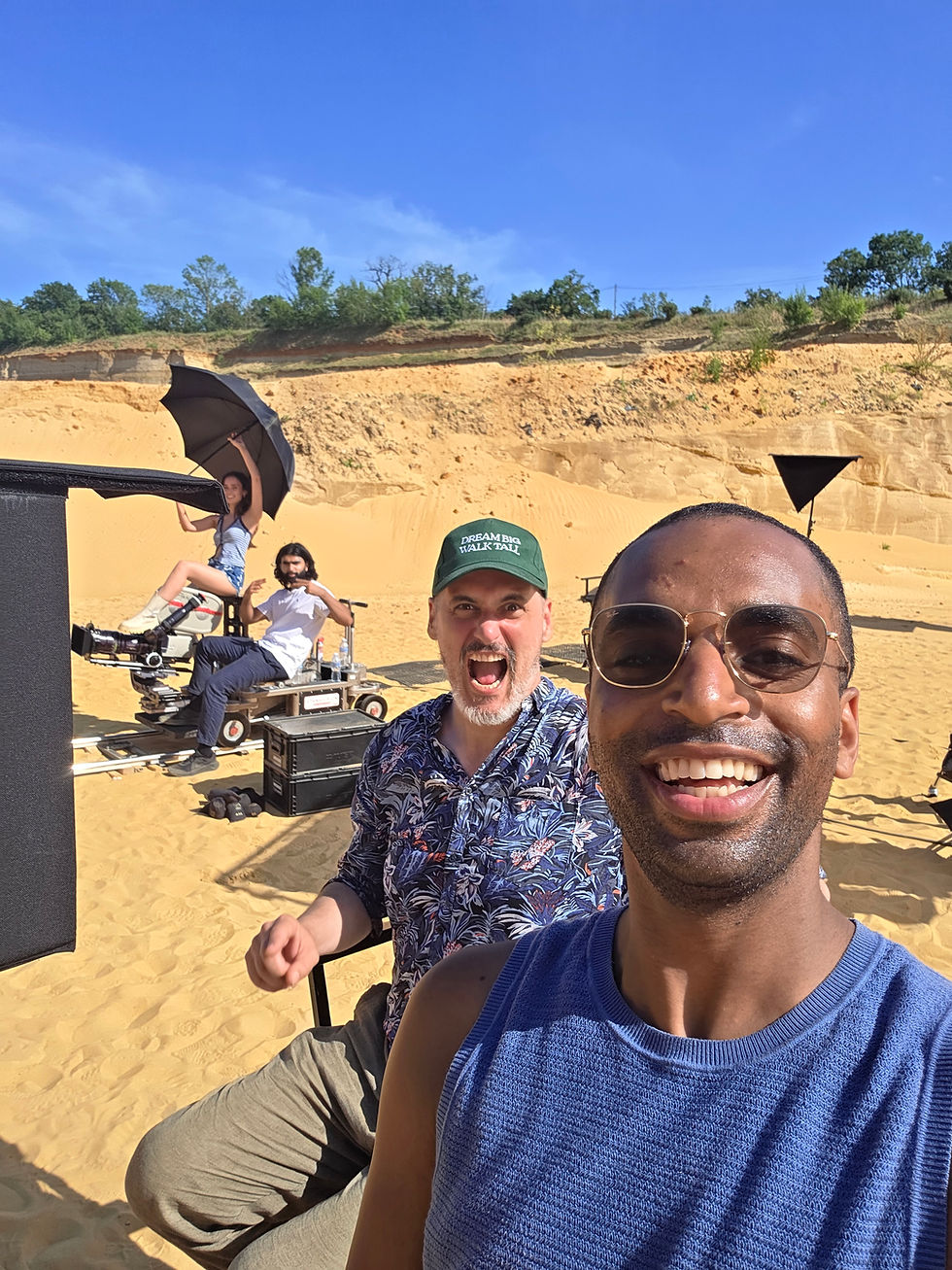 Emma Williams, Juan Echenique & JD Hunt on the set of Camera