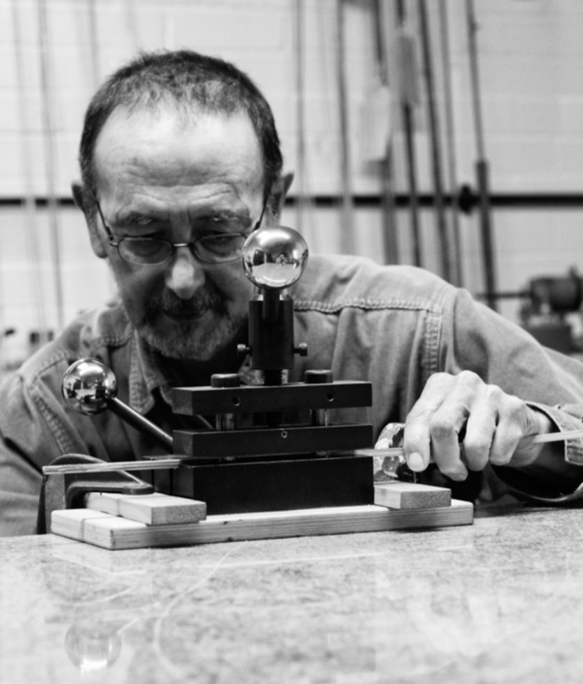 Tom Moran pressing bamboo nodes