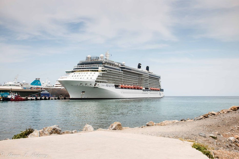 Our cruise ship in port