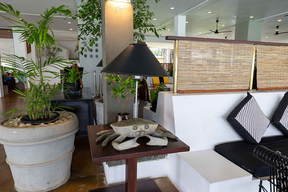Lobby of the Blue Water Hotel and spa