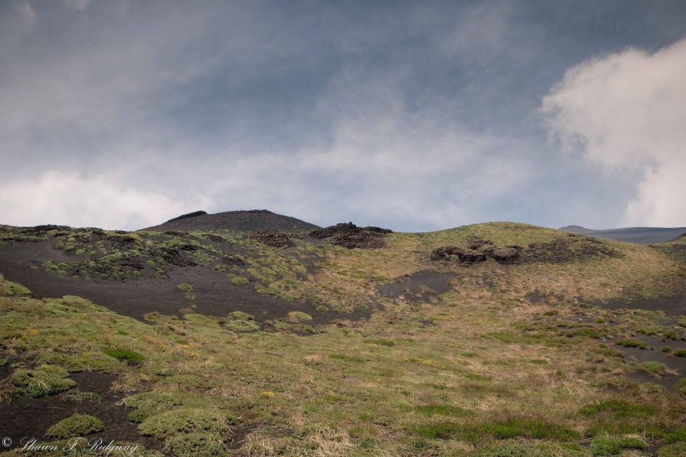 Lava on the side of the mountain