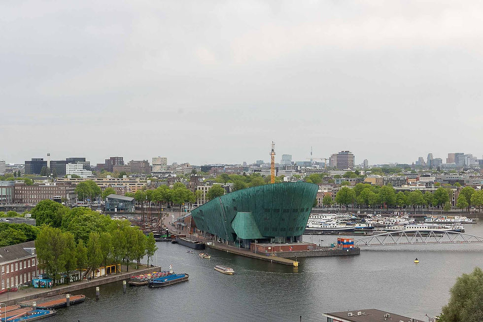 Nemo science center Amsterdam, viewed from our floor in the hotel