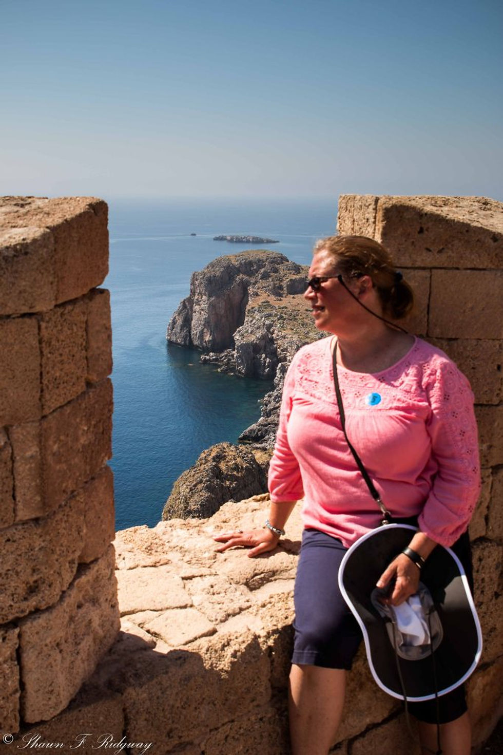 Shawn at the ruins looking down on St. John's harbor