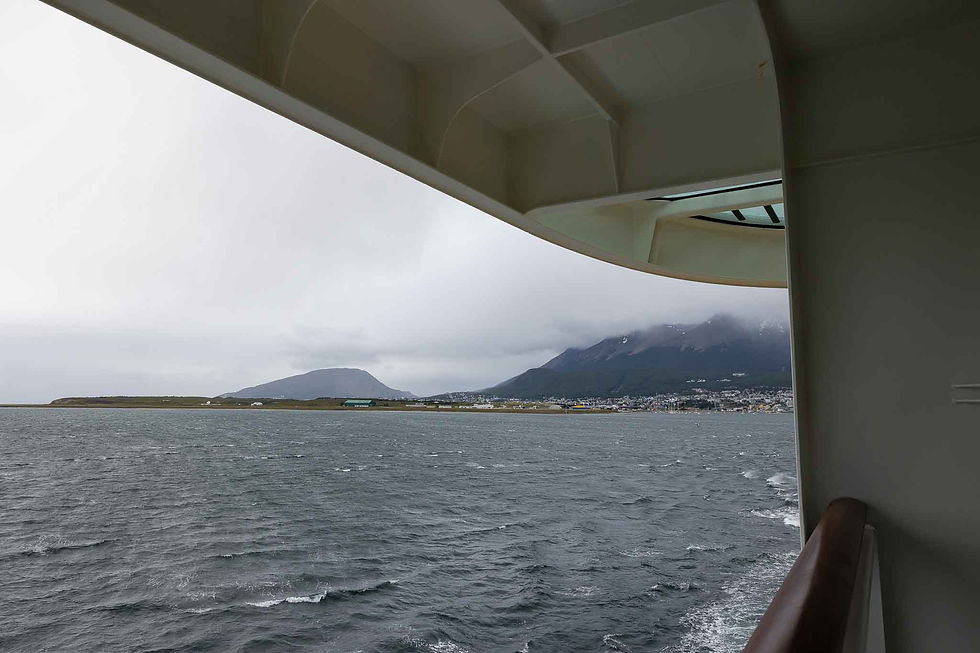 View from our balcony leaving Ushuaia