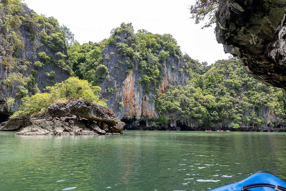 Views inside of the caves and grottos