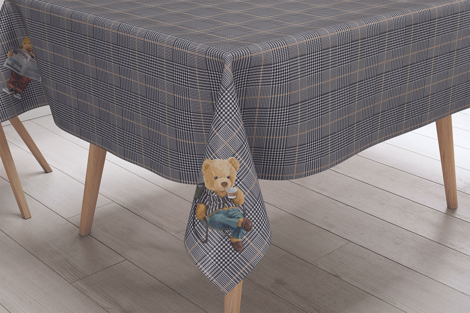 Table Cloth Teddy Coffee