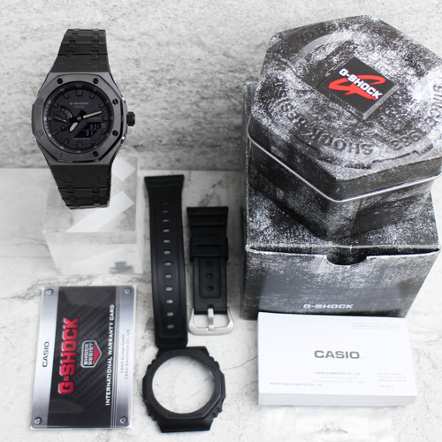Casio G-Shock Ga-2100 Gen Casioak Mod Stainless Steel Triple