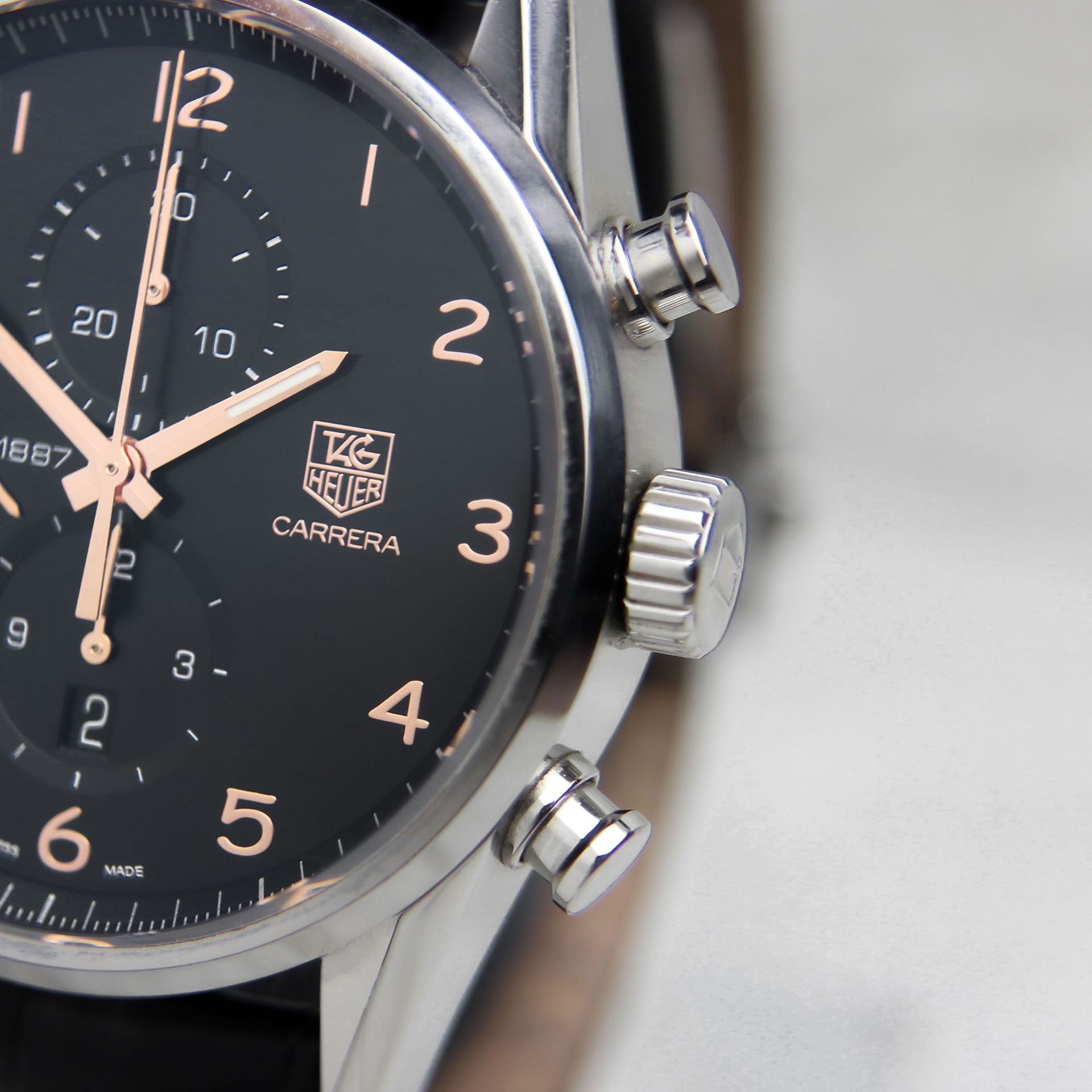 TAG HEUER CARRERA 43mm CAR2014.FC6235 chronograph pushers 