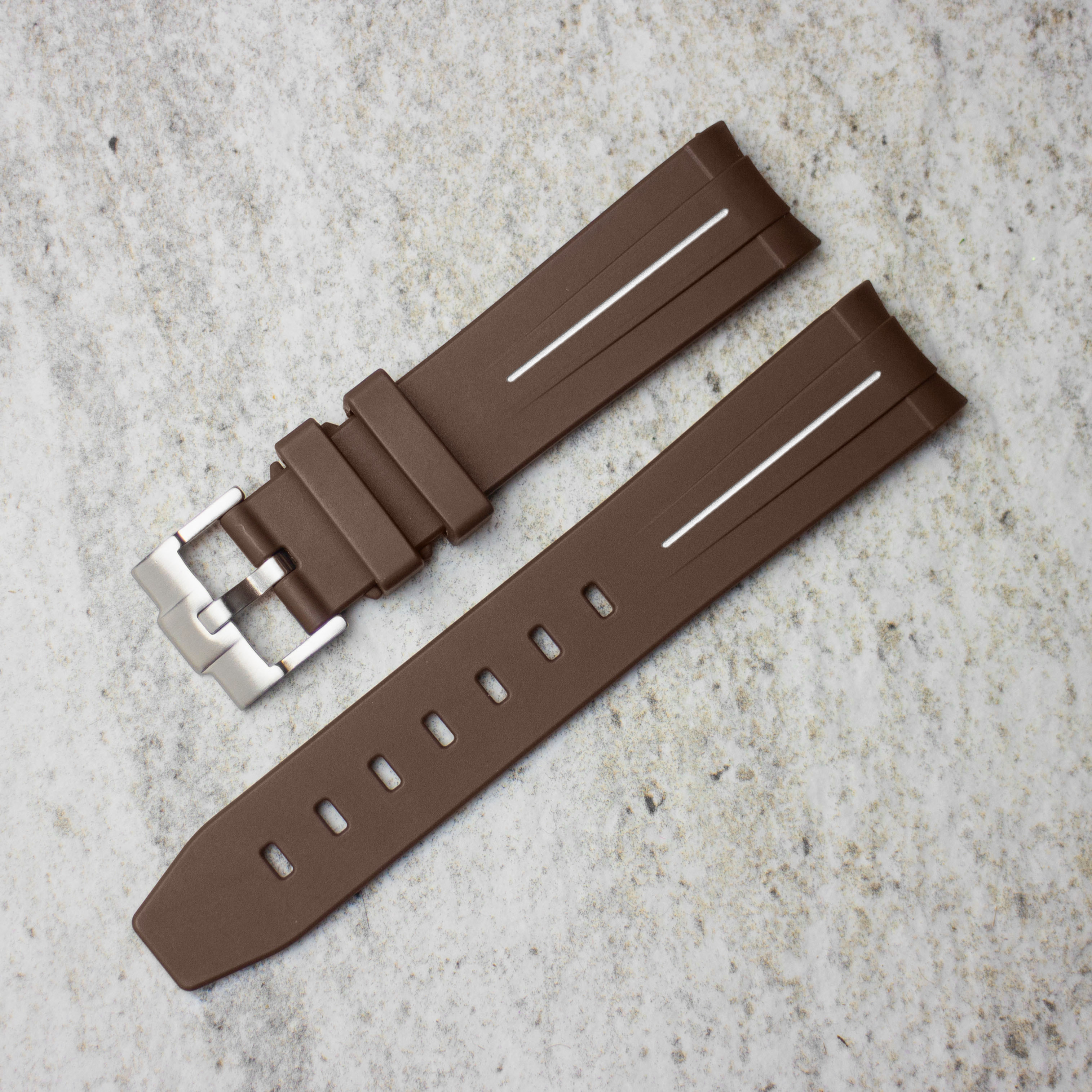 Brown Rubber Strap for Omega X Swatch Mission to Saturn Moonswatch front