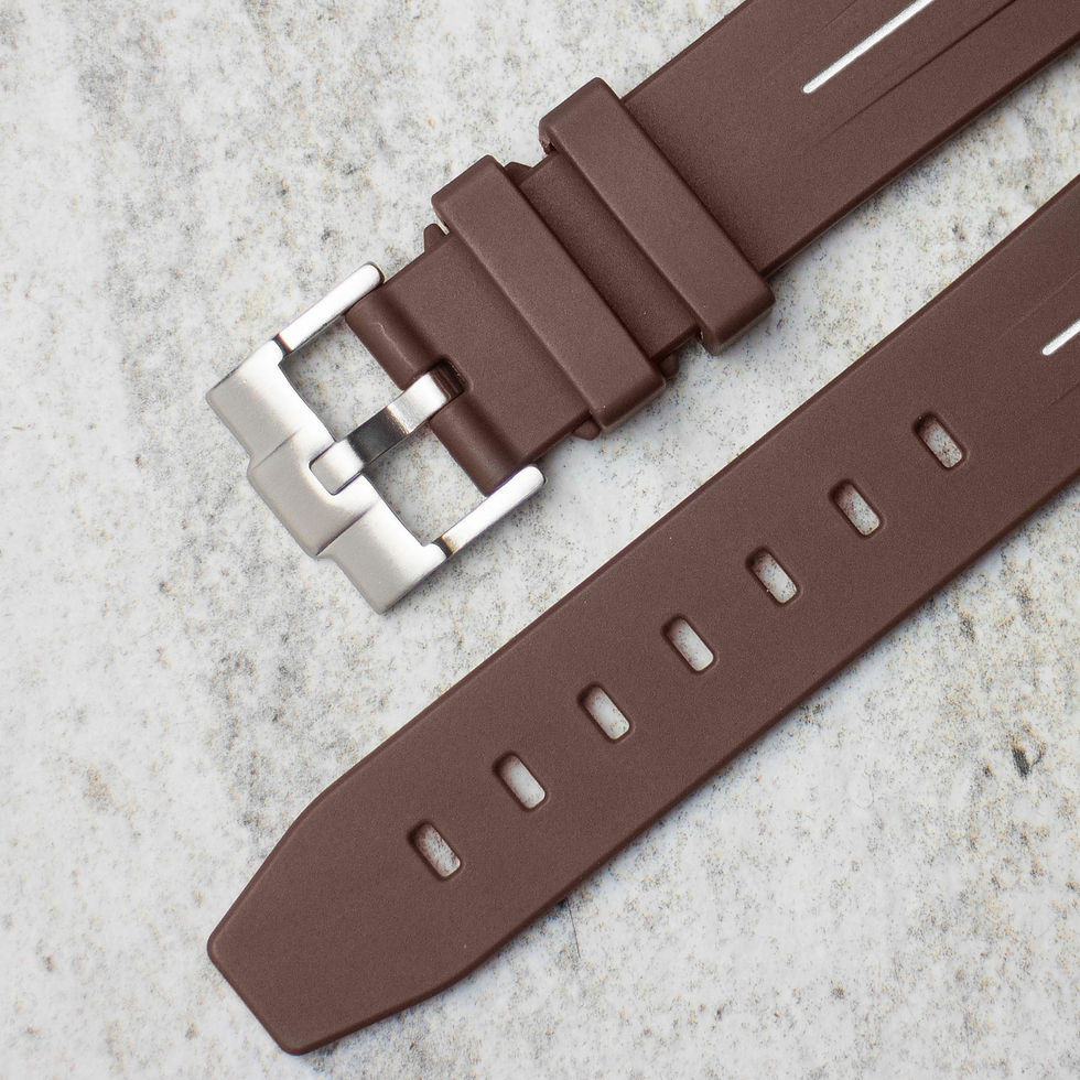 Thumbnail: Brown Rubber Strap for Omega X Swatch Mission to Saturn Moonswatch buckle
