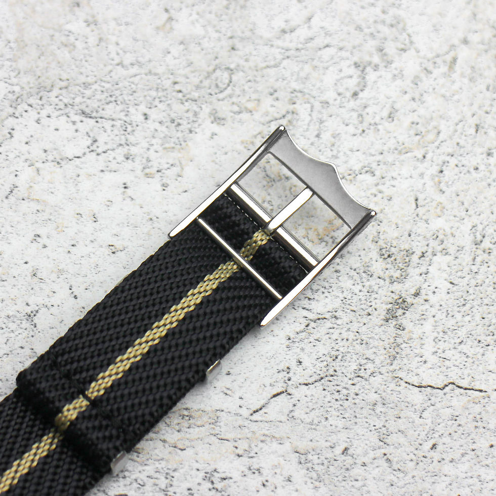 Thumbnail: Black Beige Stripe Nato Style Premium Nylon Fabric Military G10 Zulu Strap 20mm