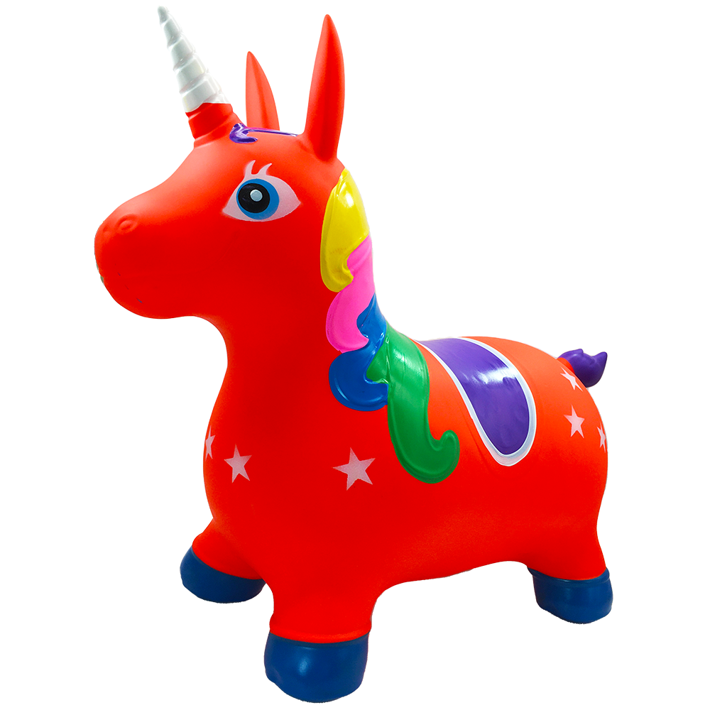 Brincolin Inflable Montable para bebés Unicornio Rojo