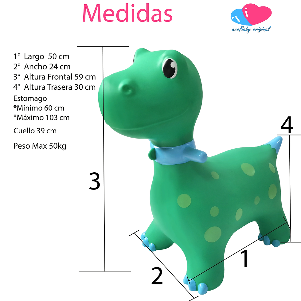 Medidas Brincolin Inflable Montable para bebés Dinosaurio Naranja
