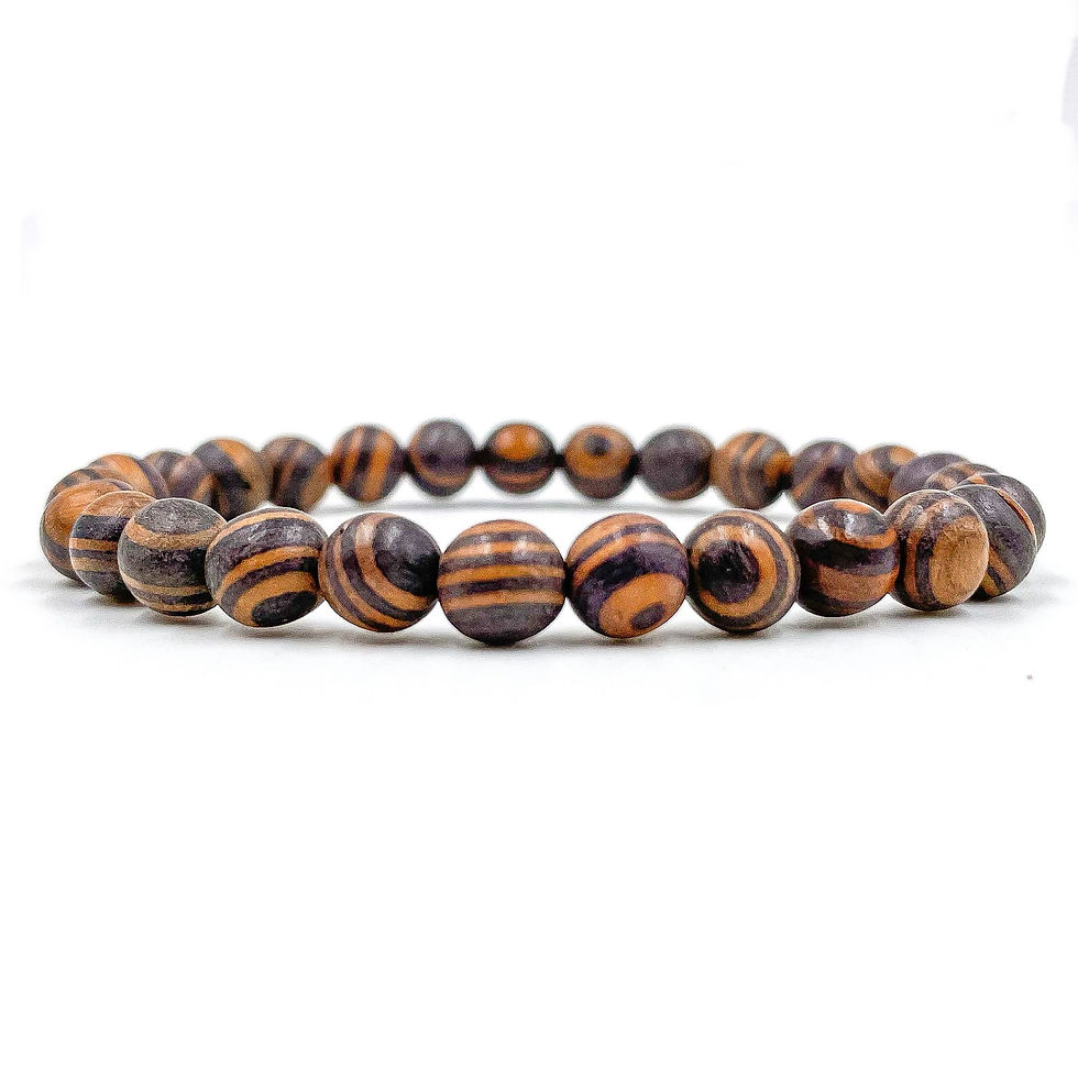 Union - Zebra Rosewood Mala Beaded Bracelet
