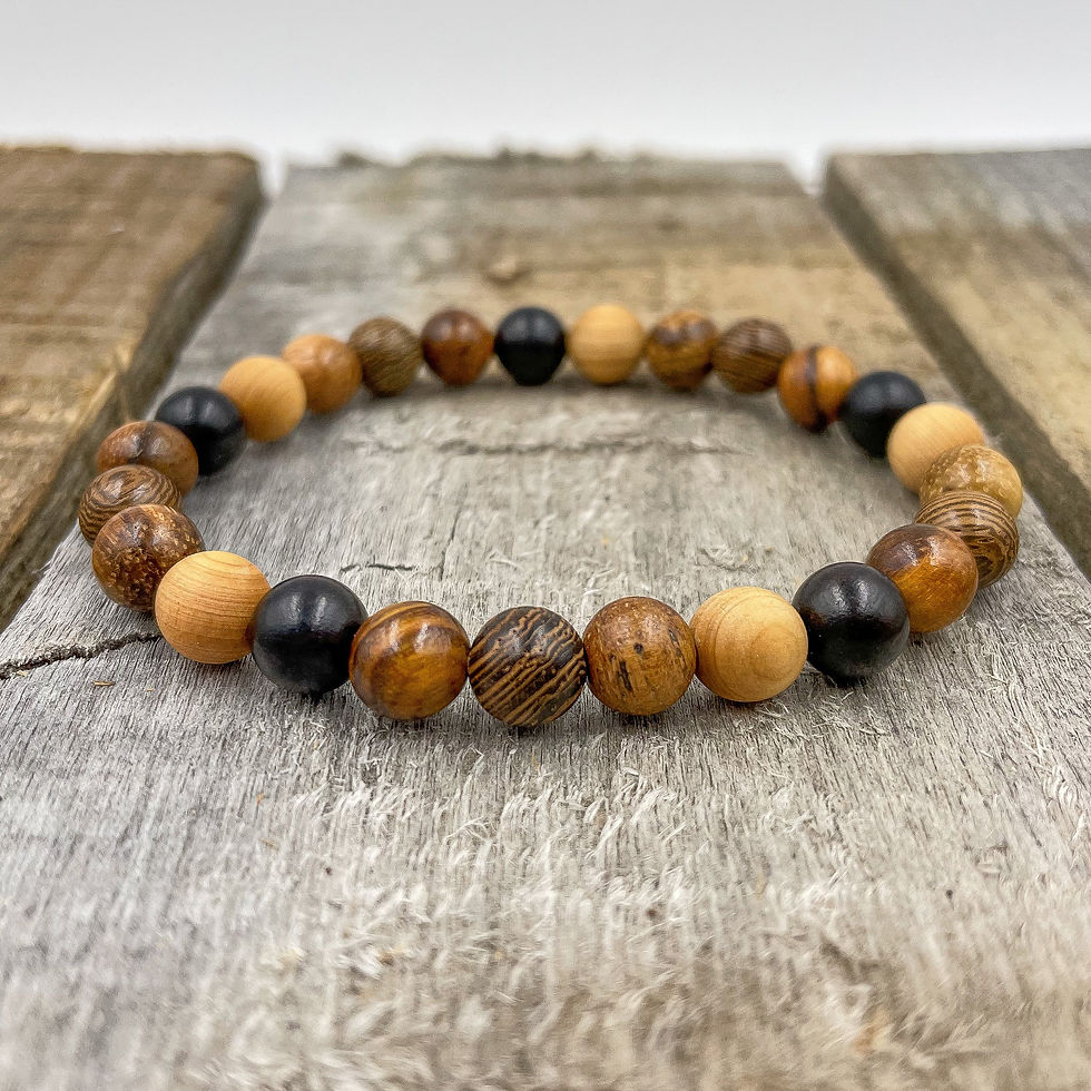 Thumbnail: Union - All Mixed Up Brown Wood Mala Beaded Bracelet