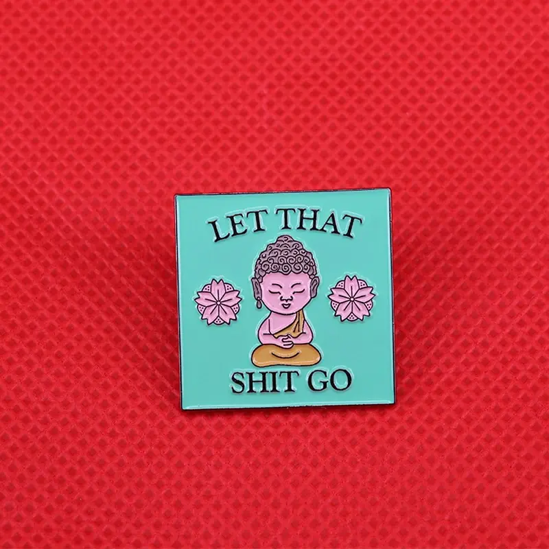 Thumbnail: "Let That Go Zen Buddha Enamel Pin – Peaceful Yoga Meditation Reminder"