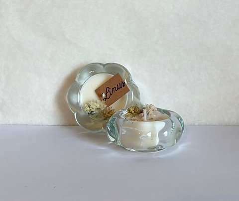 Linus - Bloementheelicht kaars