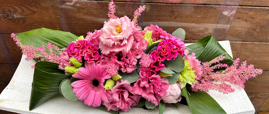 Bloemstuk - Fleurig roze