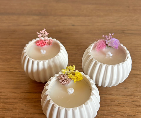 Kaars - Klein bolletje in gips