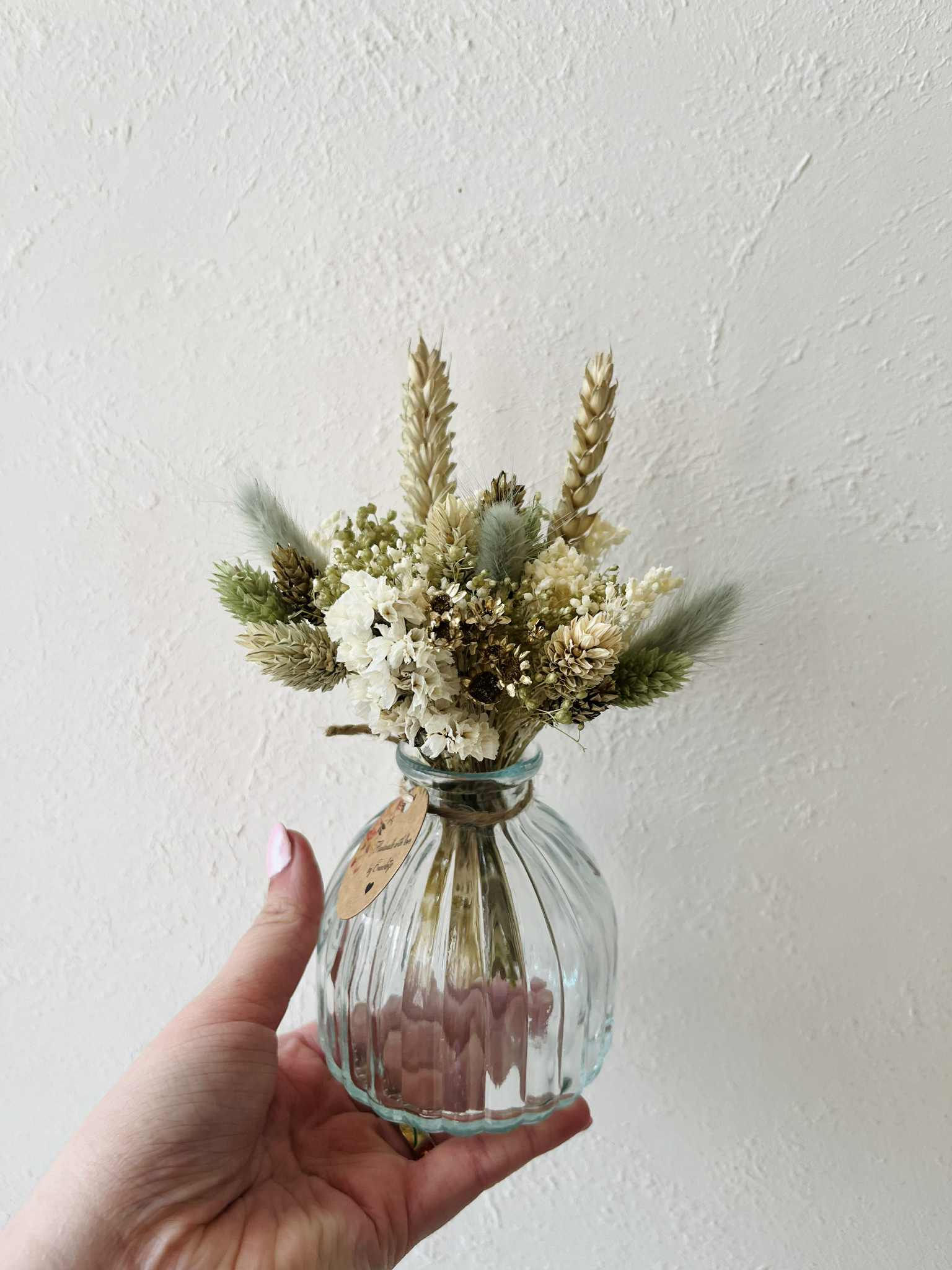 Droogbloemen - Vaas ribbel gestreept