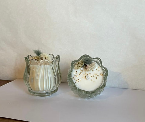 Linus - Transparant tulpen potje kaars