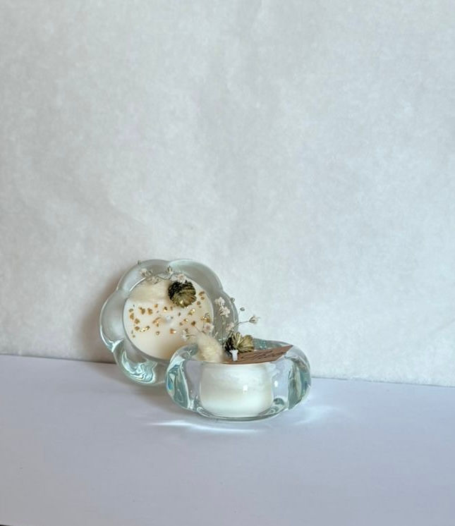 Theo - Bloementheelicht kaars