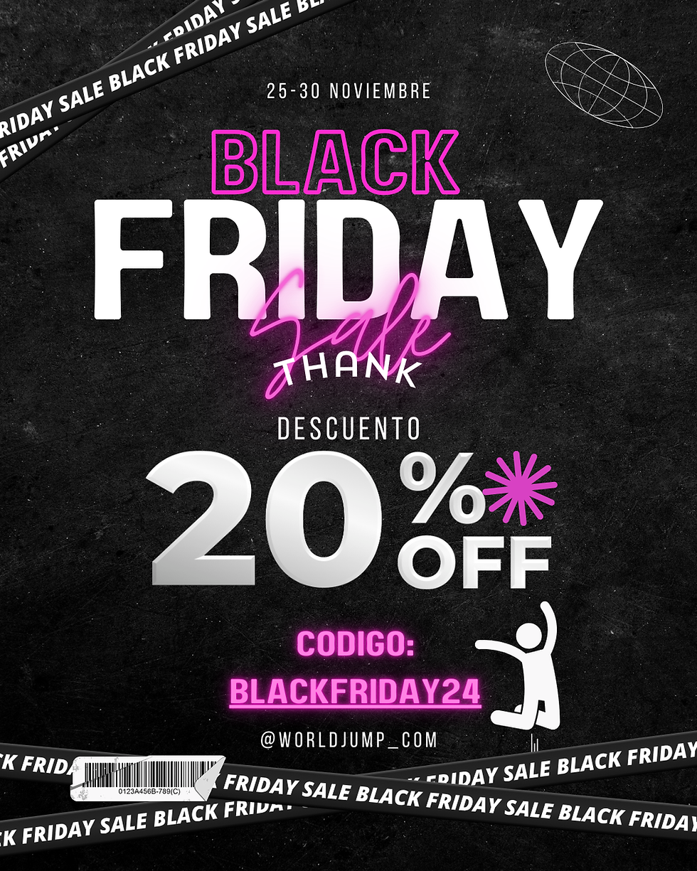 Descuento Black Friday en WorldJump 🖤🎉: Aprovecha 20% de descuento en entradas y bonos
