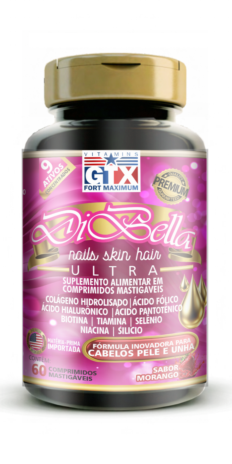 DiBella GTX 60 Comprimidos GTX Cabelo, Pele e Unha