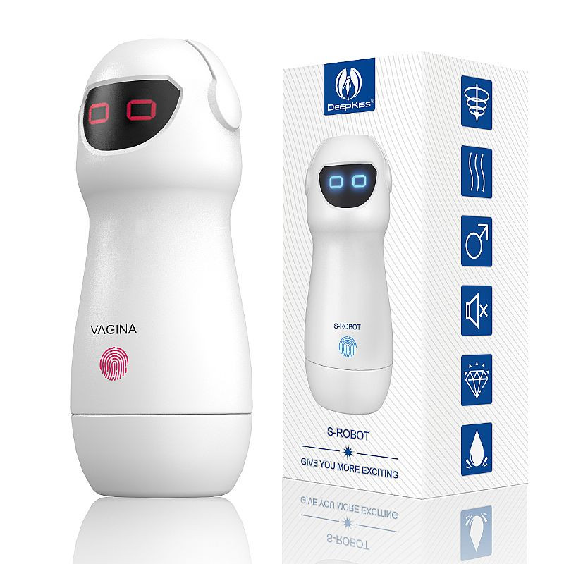 masturbador formato de lanterna com vagina / vibracao e voz - s robot