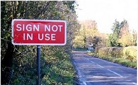 Sign not in use