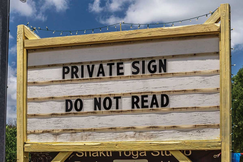 A funny do not read sign