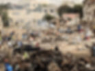 A section of Mogadishu in ruins during the Somalian Civil War