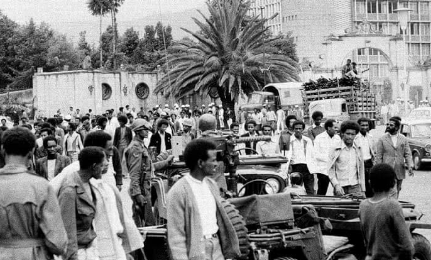 Ethiopian students participating in popular demonstration in August, 1974 - Credits: Wikimedia Commons