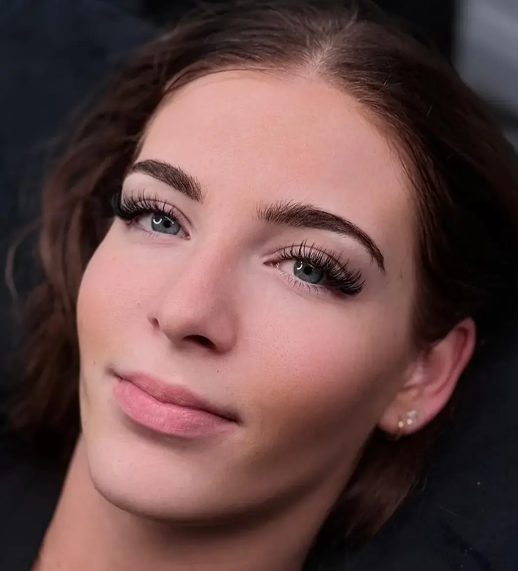 Close-up of a happy client who has done eyelash extension at Cozy lash bar kew.