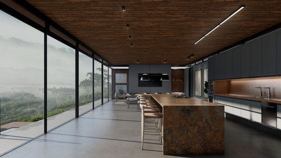 cozinha integrada sala de jantar e tv, vista para a mata, teto de madeira, arquitetura saudavel, casa de campo, casa na granja viana, granja vianna