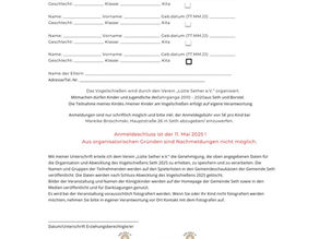 Anmeldung zum Vogelschießen!