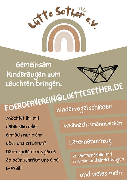 Förderverein Lütte Sether e.V. Flyer als Werbung