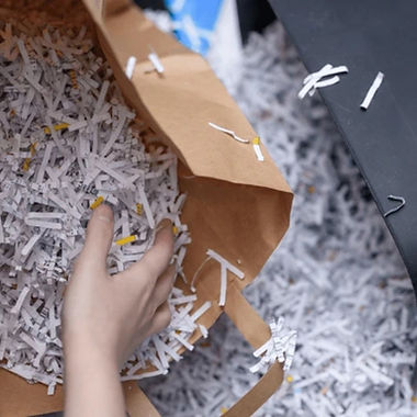 High-volume document shredder station used for secure in-house paper disposal services.