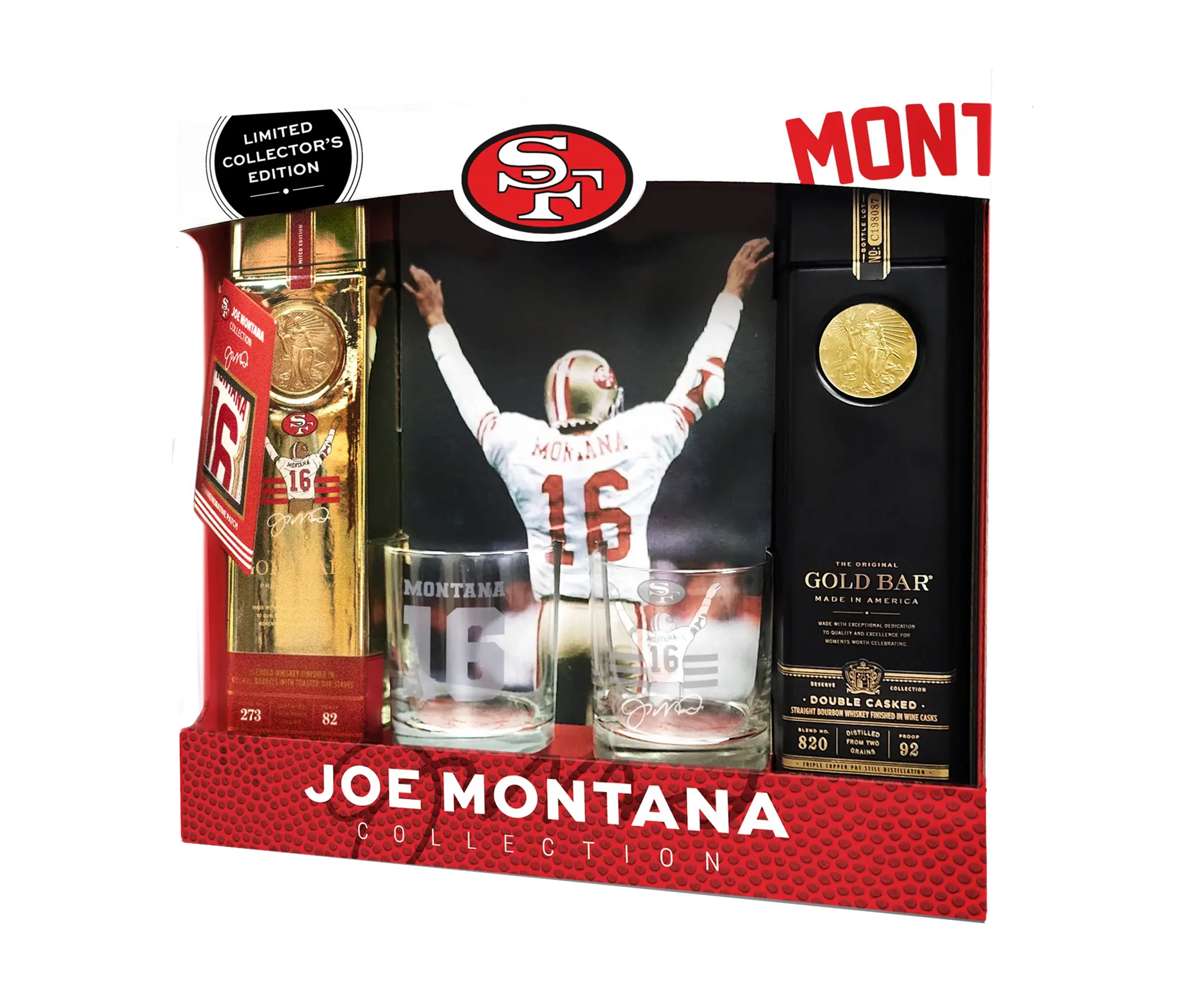 GOLD BAR WHISKEY JOE MONTANA LIMITED EDITION COLLECTION