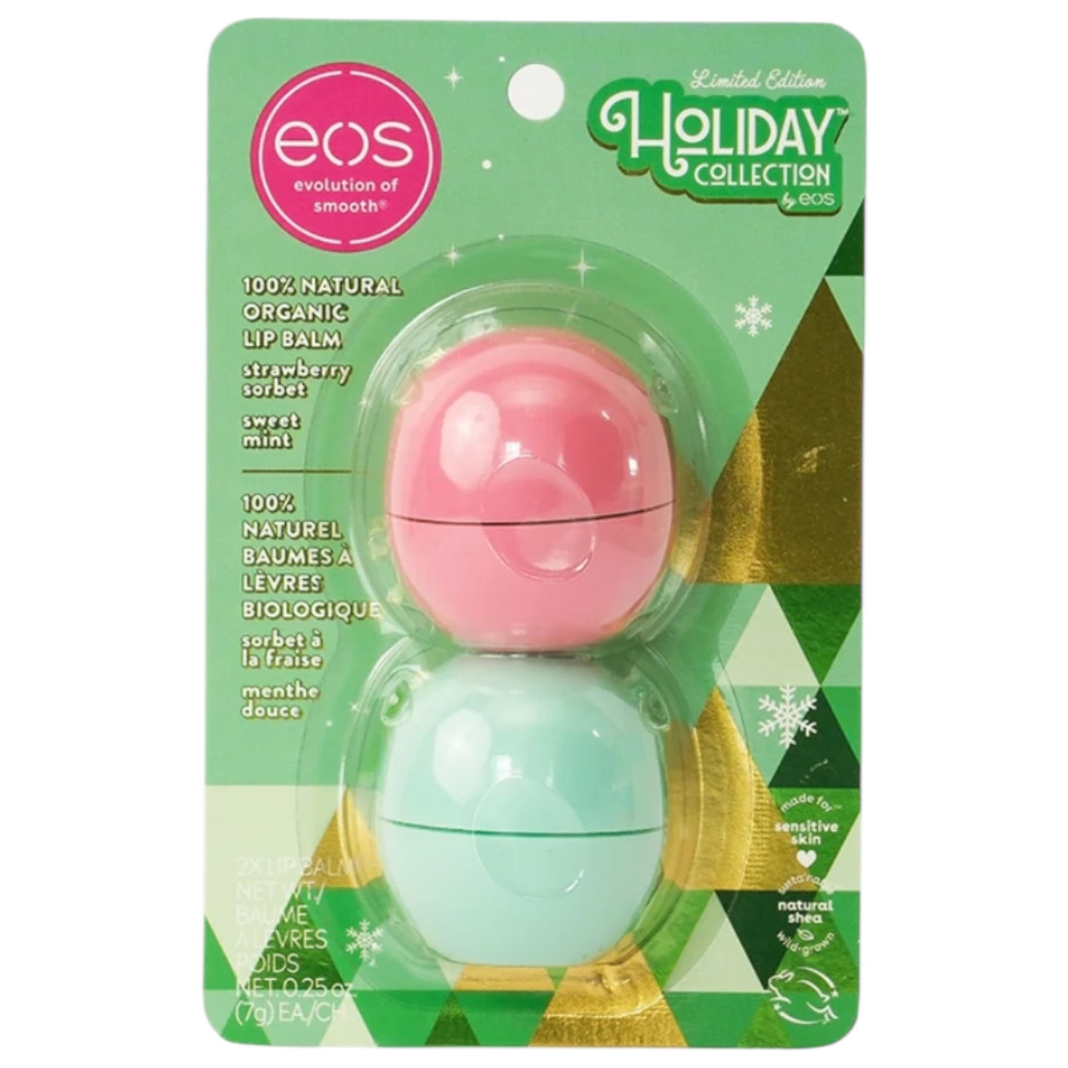 Набор бальзамов для губ EOS Strawberry Sorbet & Sweet Mint 2-Pack Lip Balm