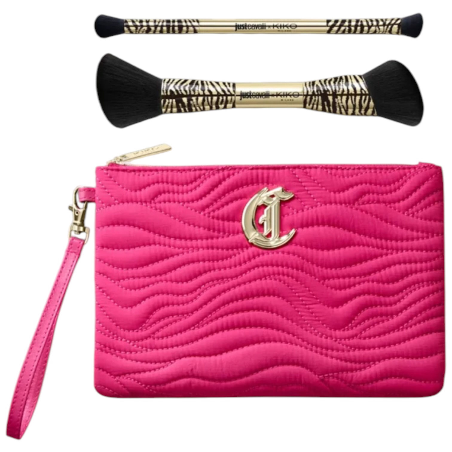Подарочный набор с косметичкой и двумя кистями KIKO MILANO Just Cavalli Brush Se