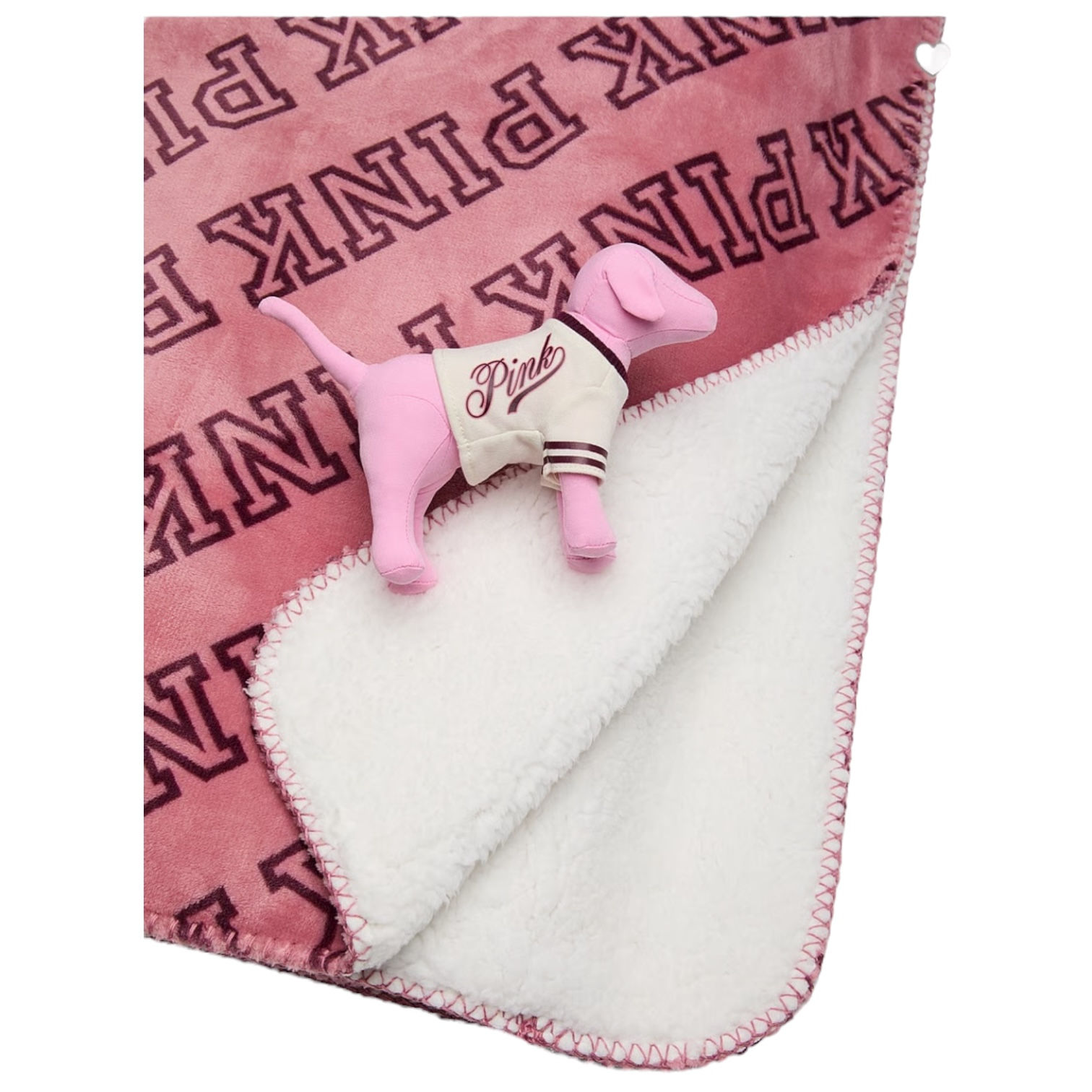 Плюшевый плед PINK Victoria’s Secret Pink Logo Sherpa Blanket