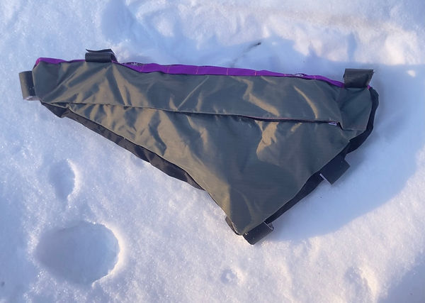 Water resistant bike frame bag MYOG